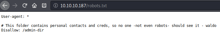 The contents of robots.txt