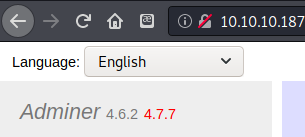 I found the adminer version