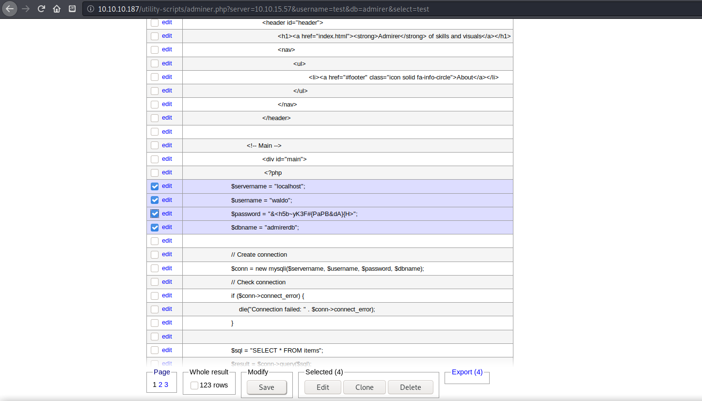 Another password was found in the source code