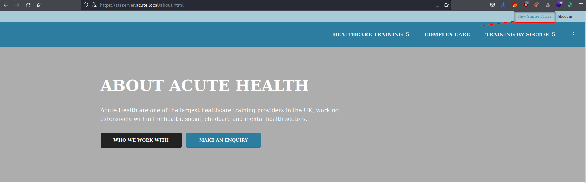 Link to New Starter Checklist document