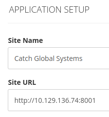 There was an application URL on a different IP on the application setup page