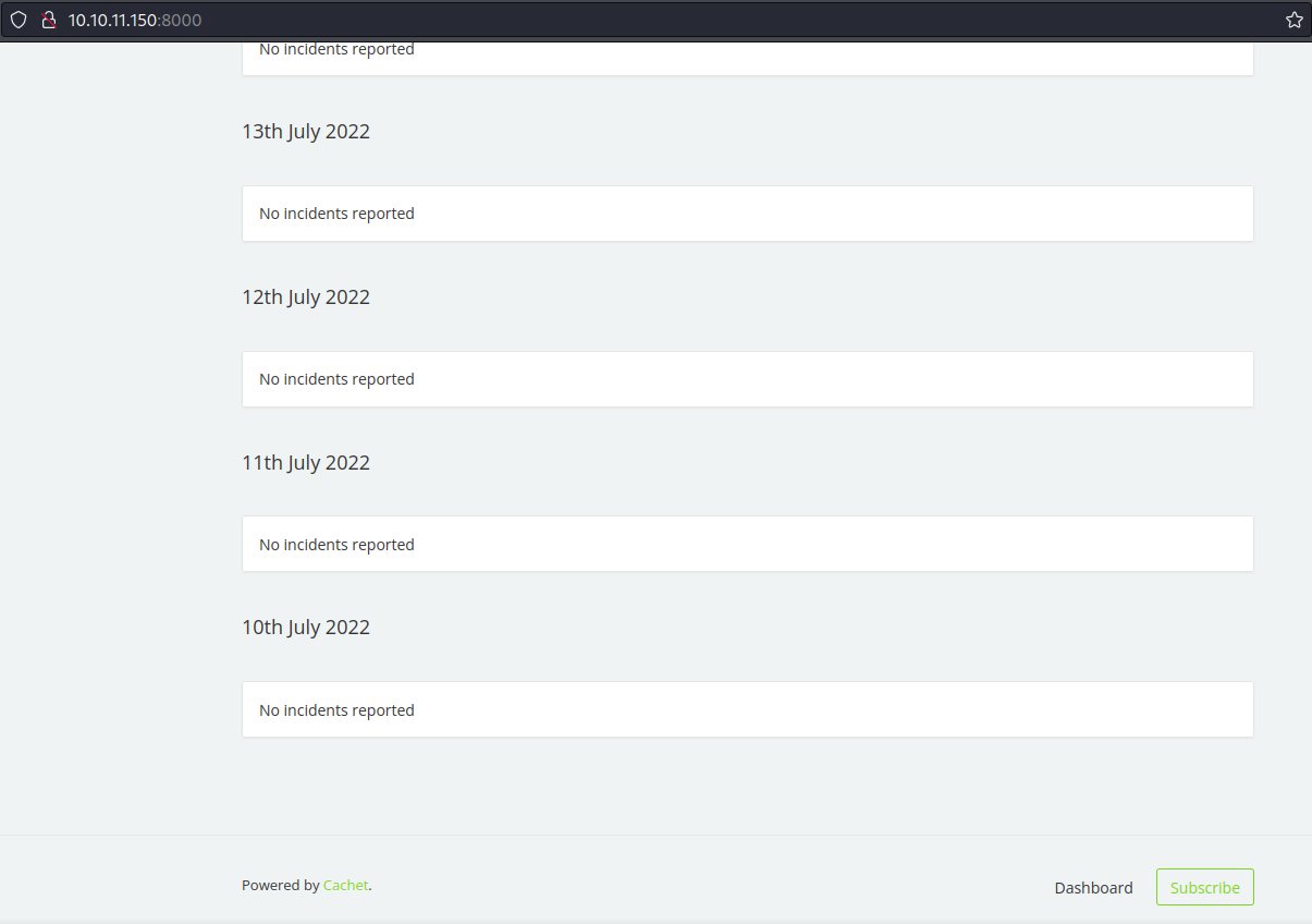 A website with an incident tracker powered by cachet