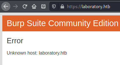 The navigation was redirected to the domain laboratory.htb automatically