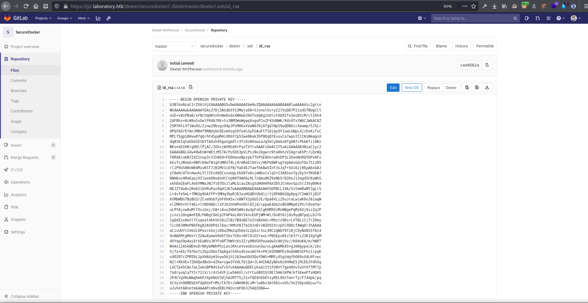 There was an RSA OpenSSH private key in the SSH folder