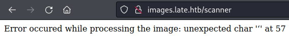 An error received after uploading a payload with quotes in it