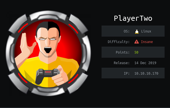 Descriptive information card on the machine playertwo