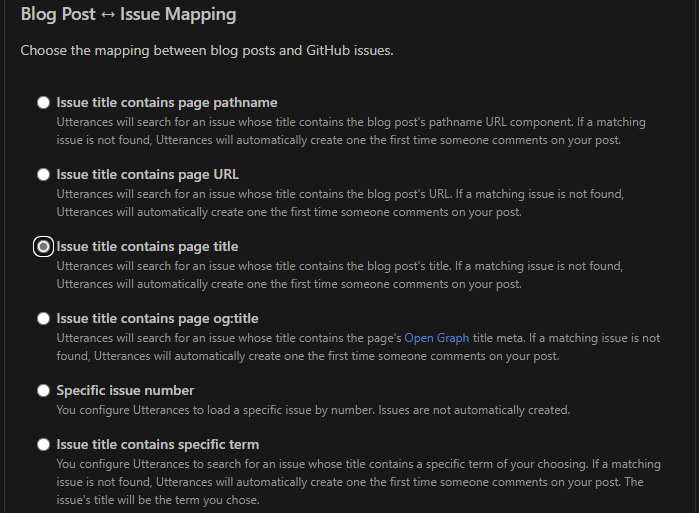Select the radio button that matches your issue preference